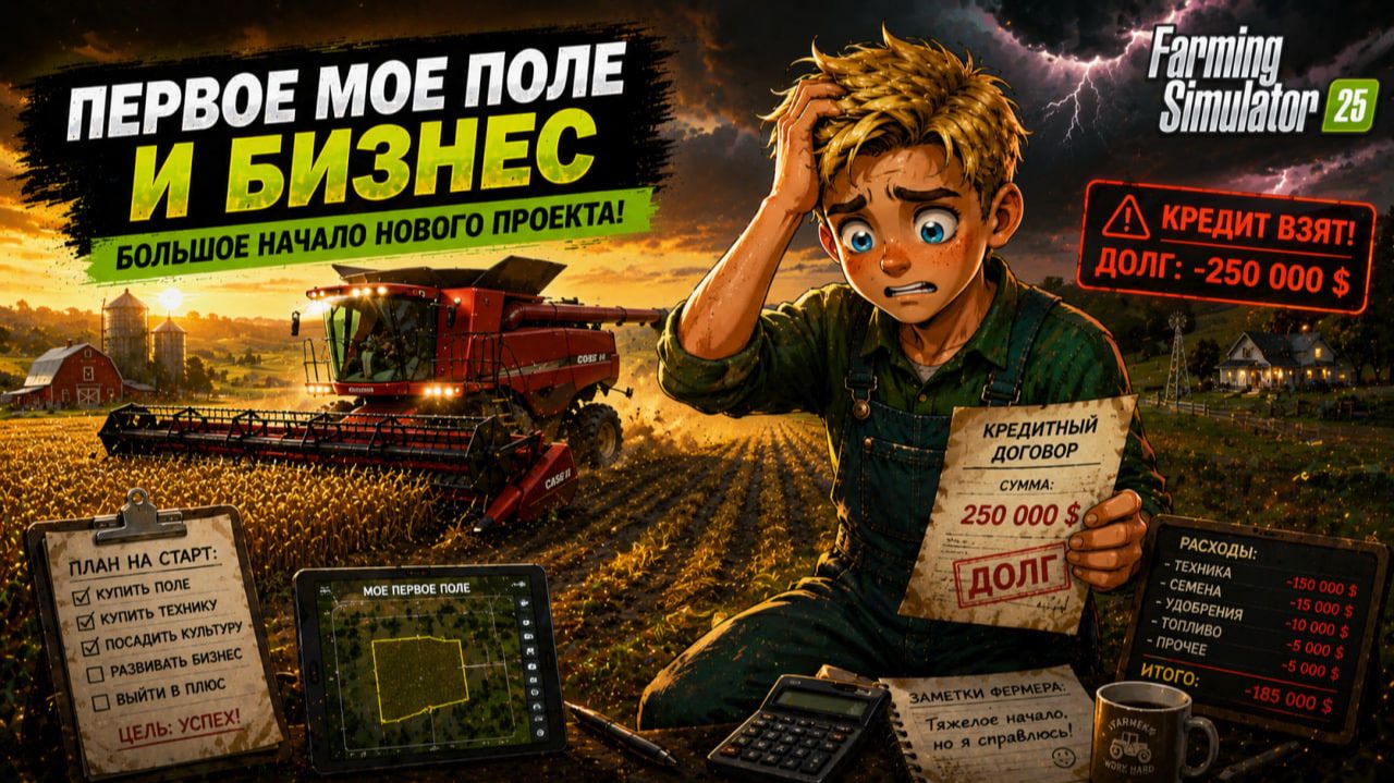 Взял КРЕДИТ и чуть не РАЗОРИЛСЯ — первое поле и бизнес в фарминг симулятор 25 | FS25- прохождение #4