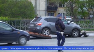 Неудачная попытка заехать на парковку обернулась дорожным происшествием