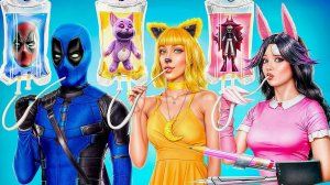 Преображение одного цвета челлендж! CatNap vs Мисс Циркуль vs Deadpool
