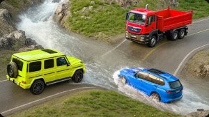 «Машины против быстротекущей реки» №4 в BeamNG Drive! (Длинный видеоролик)