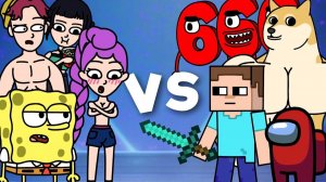 Сборник анимационных битв 6 — Kpop Охотники на демонов _ Губка Боб _ Зверополис 2 _ Майнкрафт