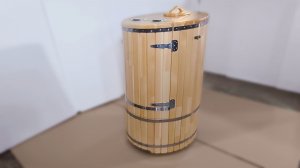 Кедровая овальная фитобочка со скосом