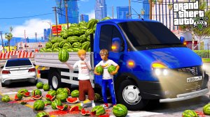 ОПЕРСКАЯ ЕЗДА В GTA 5 - УГНАЛИ ГАЗЕЛЬ С АРБУЗАМИ! ГАЗЕЛЬ С АРБУЗАМИ ПЕРЕВЕРНУЛАСЬ НА ТРАССЕ! 🌊ВОТЕР