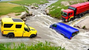 Автомобили против быстротекущей реки x Подвесной мост x Глубокая вода ▶️ BeamNG Drive