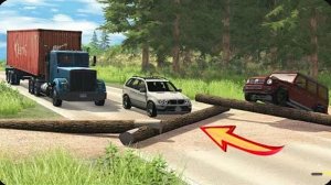 Машины против поваленных деревьев - BeamNG Drive - 🔥 Сборник ULTIMATE Edition