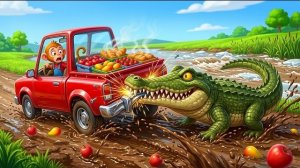 Забавная обезьянка Храбрая Нана спасает Старого Буйвола и замерзшего котенка!  Мультфильм
