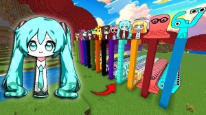 Раскраска Хацунэ Мику в цветные линии МОД для Minecraft PE