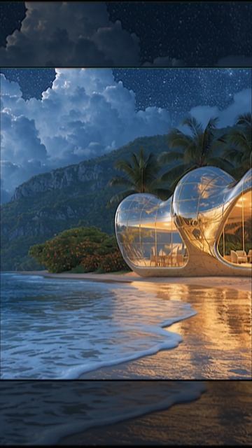 Роскошная пляжная вилла: ночное настроение 🌴