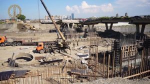 В Аргуне приступили к заливке опорных конструкций нового моста