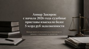 С начала 2026 года судебные приставы взыскали более 5 млрд руб задолженности