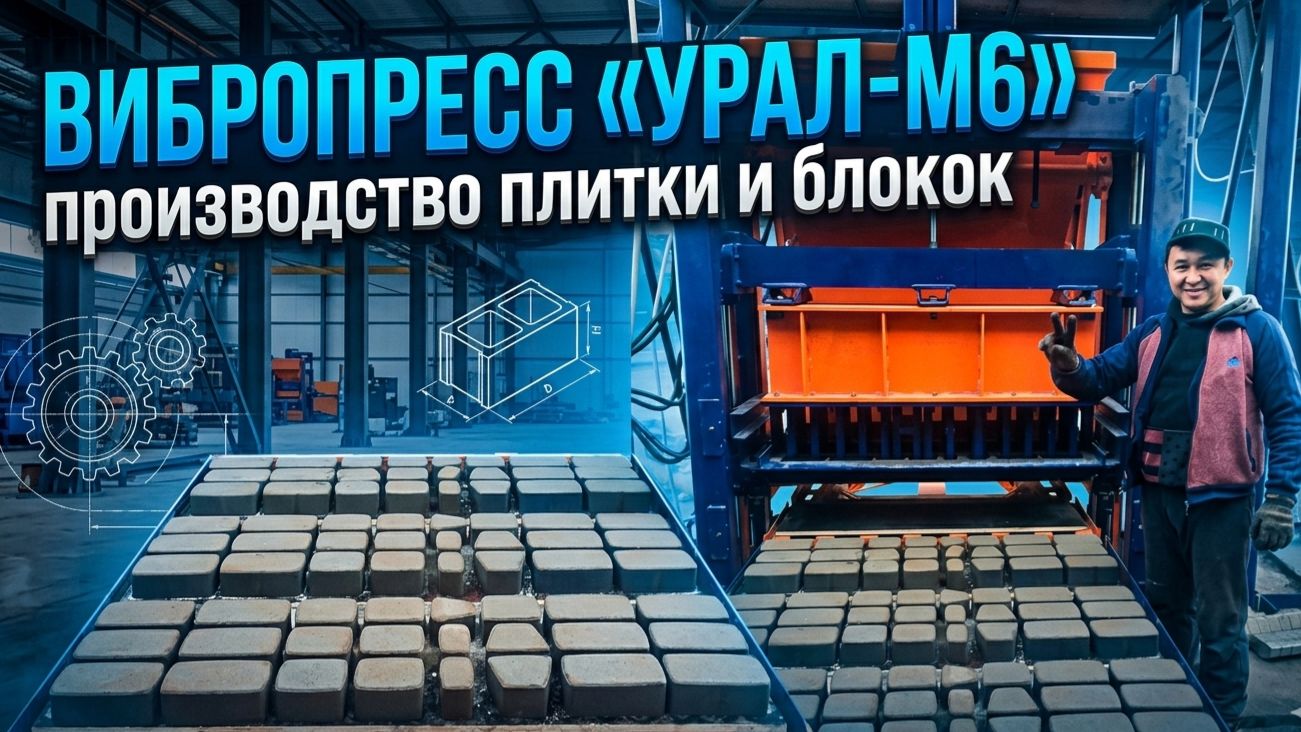 Вибропресс «Урал-М6» производство плитки и блоков