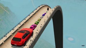 «Тачки против гигантской выпуклости» №4 в BeamNG Drive!
