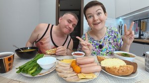 Мукбанг муж проявил ПРИНУДИТЕЛЬНУЮ заботу обо мне) Запреты и ПРАВИЛА поберегите детей! Семейный обед