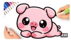 КАК НАРИСОВАТЬ ПРОСТОГО МИЛОГО ПОРОСЕНКА 🐷 РИСОВАНИЕ ПРОСТЫХ МИЛЫХ ЖИВОТНЫХ