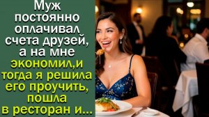 Муж постоянно оплачивал счета друзей, а на мне экономил, и тогда я решила его проучить