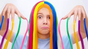 🌈🦄Волшебные радужные ногти и волосы! Весь дом покрыт радугами! Видео для детей
