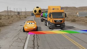 МУЛЬТИК Маквин и Грузовик 🚛 Авария с Ямой! Машинки BeamNG Drive #5 😱