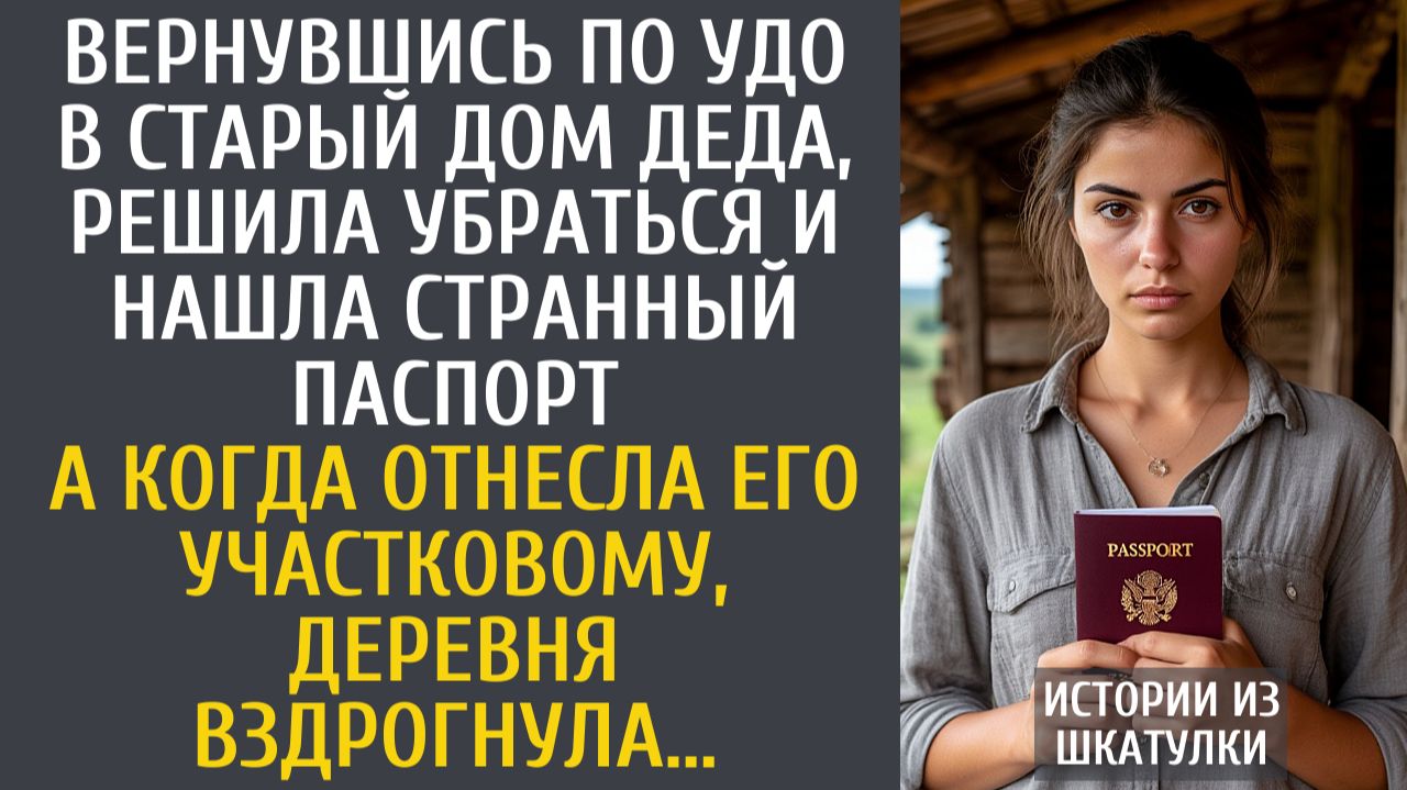 Истории из жизни Вернувшись по УДО в старый дом деда, решила убраться и нашла странный паспорт…