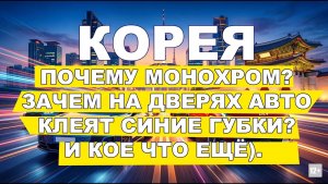 КОРЕЯ. МОНОХРОМ. ЗАЧЕМ НА ДВЕРЯХ АВТО СИНИЕ ГУБКИ? И КОЕ ЧТО ЕЩЁ #не_о_работе