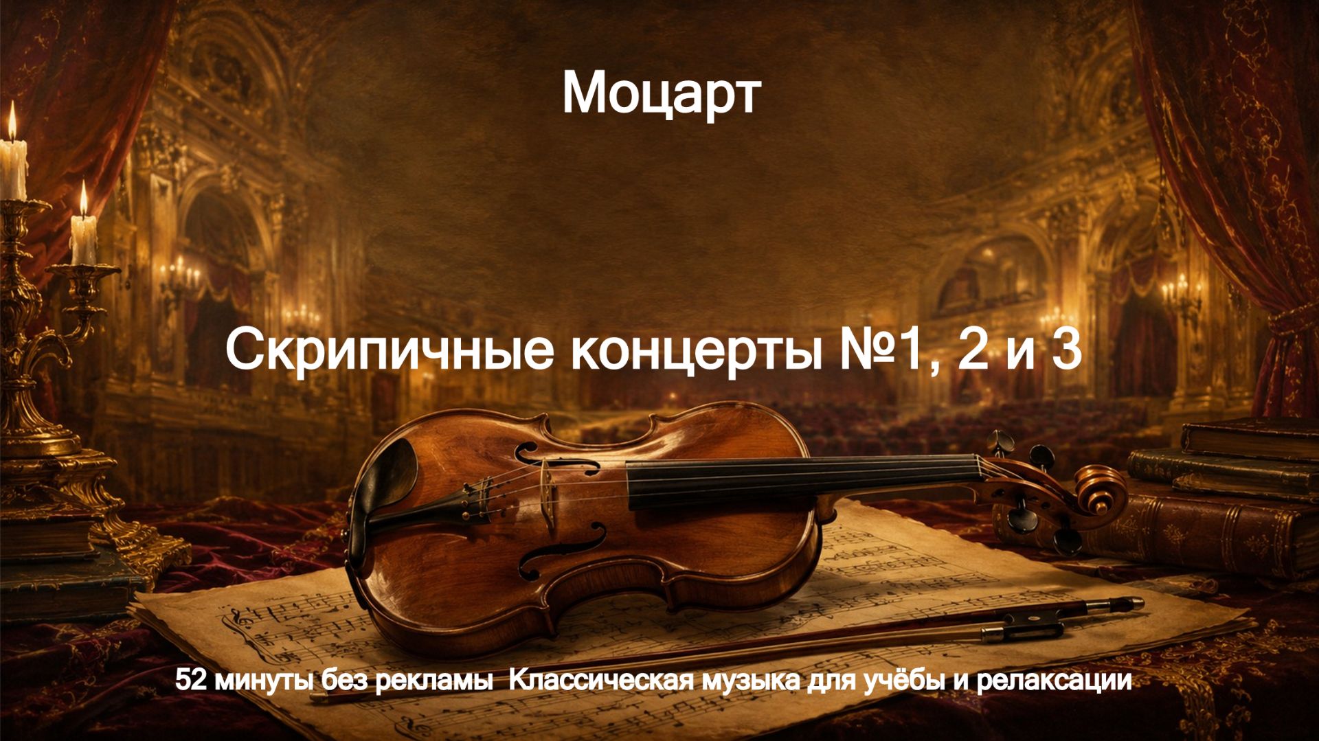 🎻 Моцарт – Скрипичные концерты №1, 2 и 3 | 52 минуты без рекламы  | Классическая музыка для учёбы