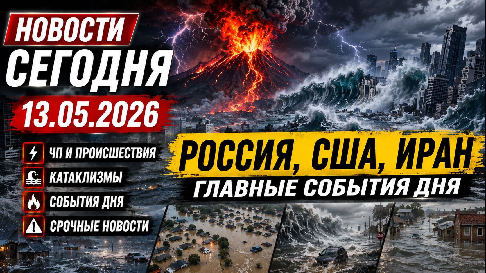НОВОСТИ СЕГОДНЯ ⚡ 13.05.2026 — Россия, США, Иран | ЧП, катаклизмы, события дня