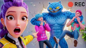 НАПАДЕНИЕ ГИГАНТСКОГО СИНЕГО КОШАЧЬЕГО ЧУДОВИЩА! ｜ K-Pop Demon Hunters