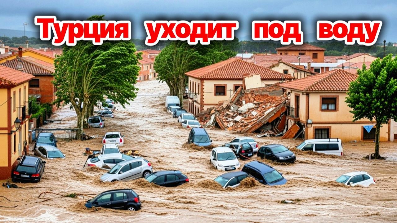 УЖАСНЫЕ КАДРЫ❗ Турция уходит под воду❗ Потоки воды смывают город Хавза❗ Сегодня ЧП❗ смотреть онлайн