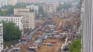 Засыпка монтажно-щитовой камеры на площадке Бульвар Генерала Карбышева Рублёво-Архангельской линии