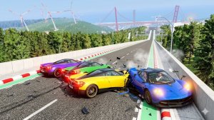 Безумные прыжки на высокой скорости на автомобиле #8 – BeamNG Drive