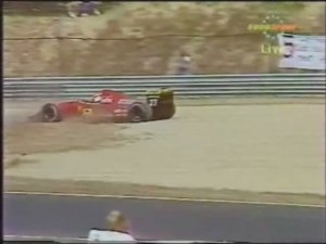Формула 1. Вылет Алези на Гран-при Венгрии 1992 (субботняя квалификация)