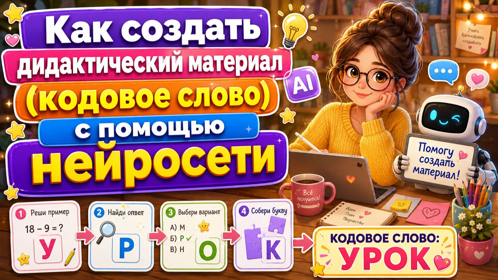 Как создать дидактический материал (кодовое слово)