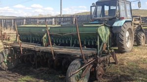 Зацепил сеялку СЗП-3,6 после пяти лет простоя, за трактор МТЗ-82.1