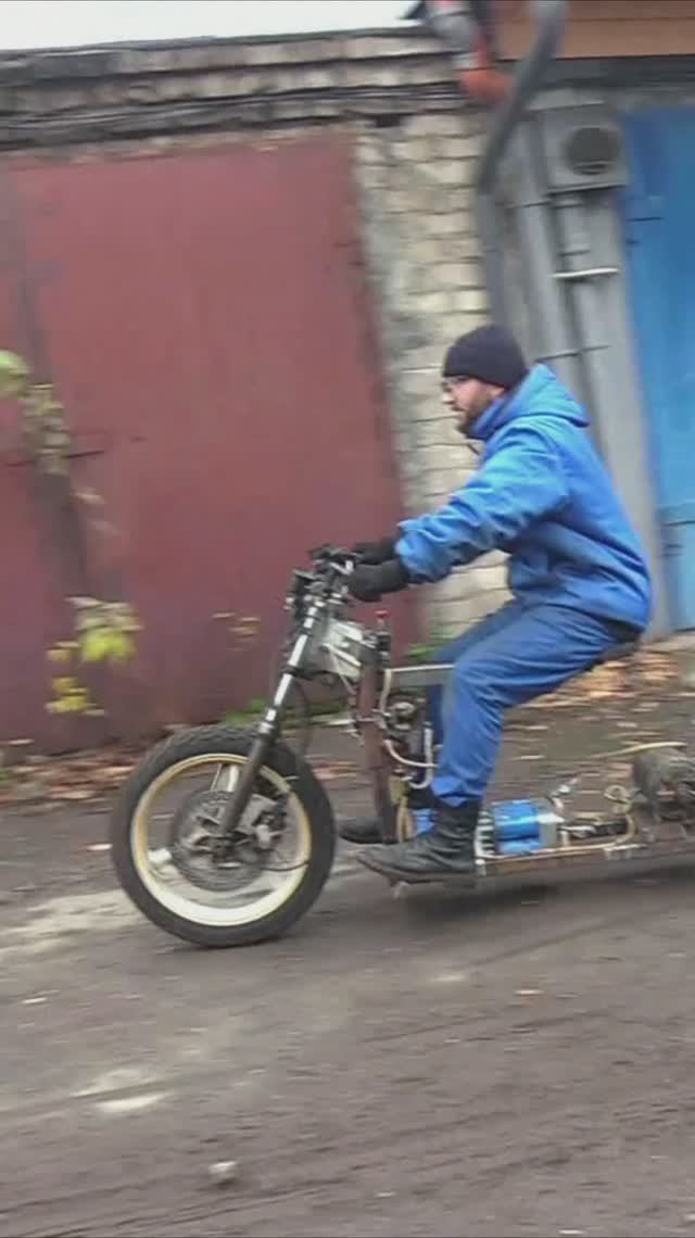 Пушка-самокат с авиационным двигателем!