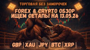 ФОРЕКС И КРИПТА ОБЗОР НА 13 МАЯ! БИТКОИН, ЗОЛОТО, XRP, NAS100, EURUSD, НЕФТЬ