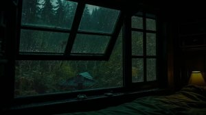 🌧️ Расслабляющий Звук Дождя для Сна 🌙 Нежный Дождь за Окном в Лесу для медитации и релакса