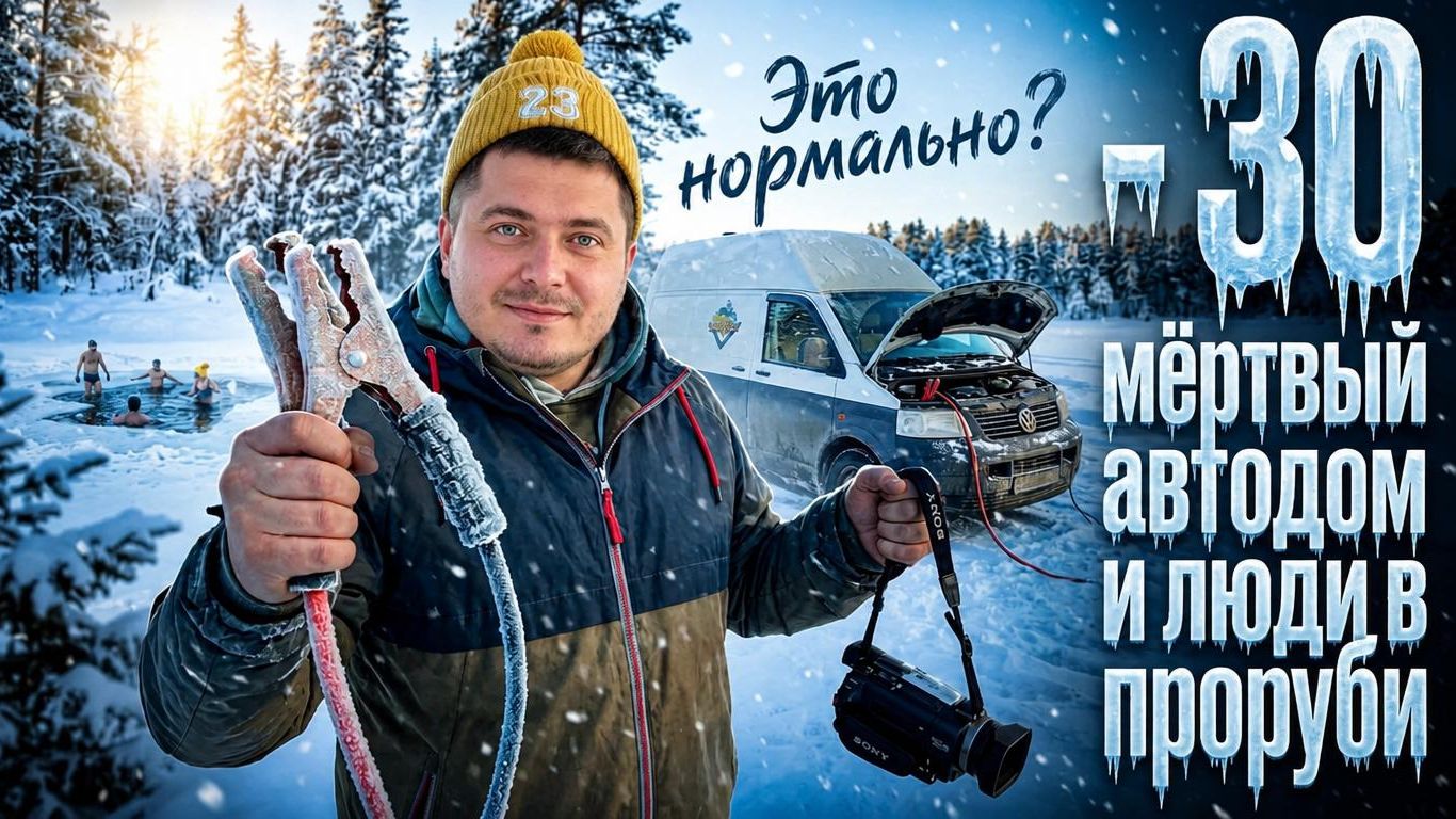 -30, мёртвый автодом и люди в проруби. Это нормально? 😅