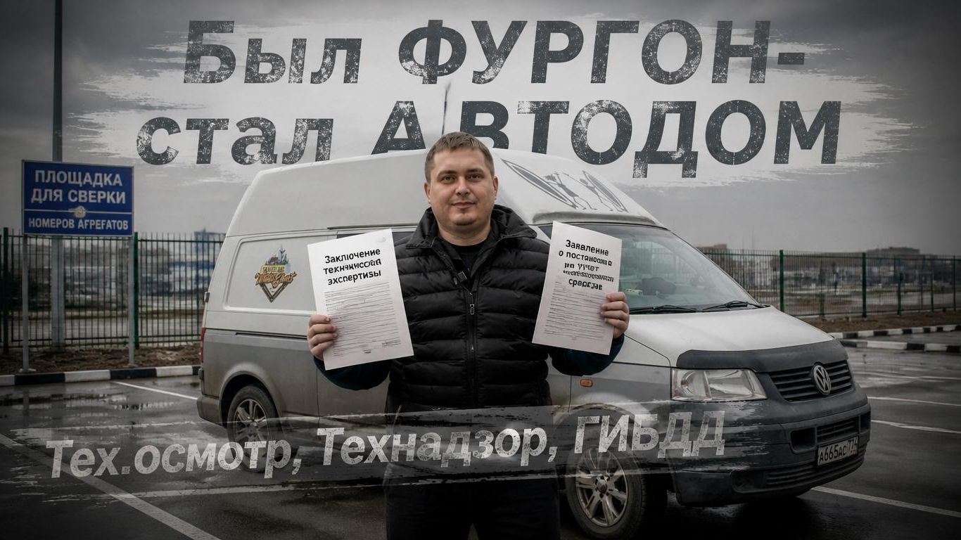 Был ФУРГОН- стал АВТОДОМ. Тех.осмотр.Технадзор.ГИБДД. регистрация
