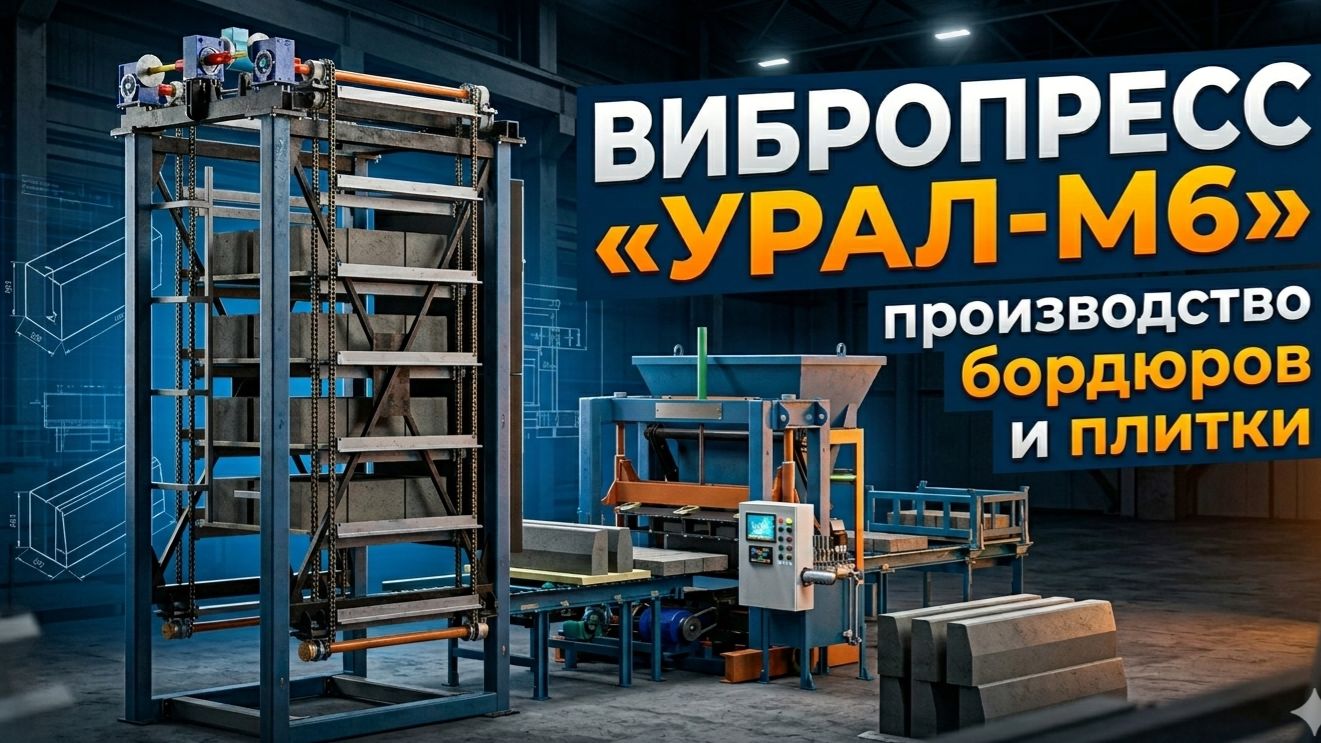 Вибропресс «Урал-М6» производство бордюров и плитки