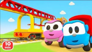Лёва Грузовичок и машинки строят железную дорогу 🚂 Мультик для детей