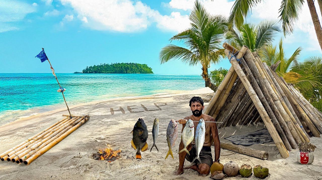 7 дней одиночного выживания на острове кораблекрушений (без еды, воды и укрытия). Лови и готовь🚀