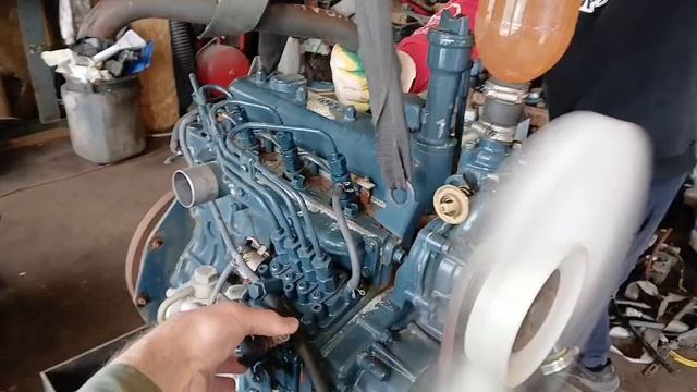 Запуск дизельного двигателя KUBOTA V1405 со спецтехники