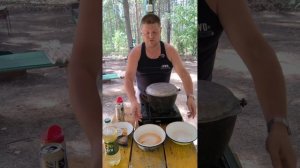 Готовлю Хашламу в казане в лесу