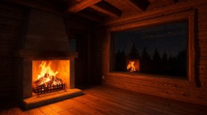 🌲🔥 Лесная хижина ночью у камина | Магия атмосферы 💤🌲