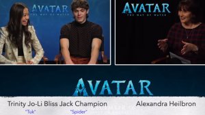 The kids of Avatar The Way of Water Trinity Jo-Li Bliss and Jack Champion interview