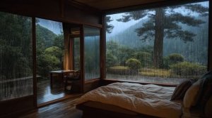 Звуки дождя за окном 🌧️ Уютная спальня для сна и расслабления