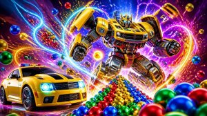 😱 АВТОМОБИЛЬ ПОДОШЁЛ К ЦВЕТНЫМ МАГНИТНЫМ ШАРИКАМ и превратился в РОБОТА! ⚡ Магнитный Трансформер