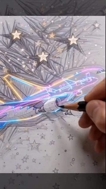 Рисунок самолёт фантазия