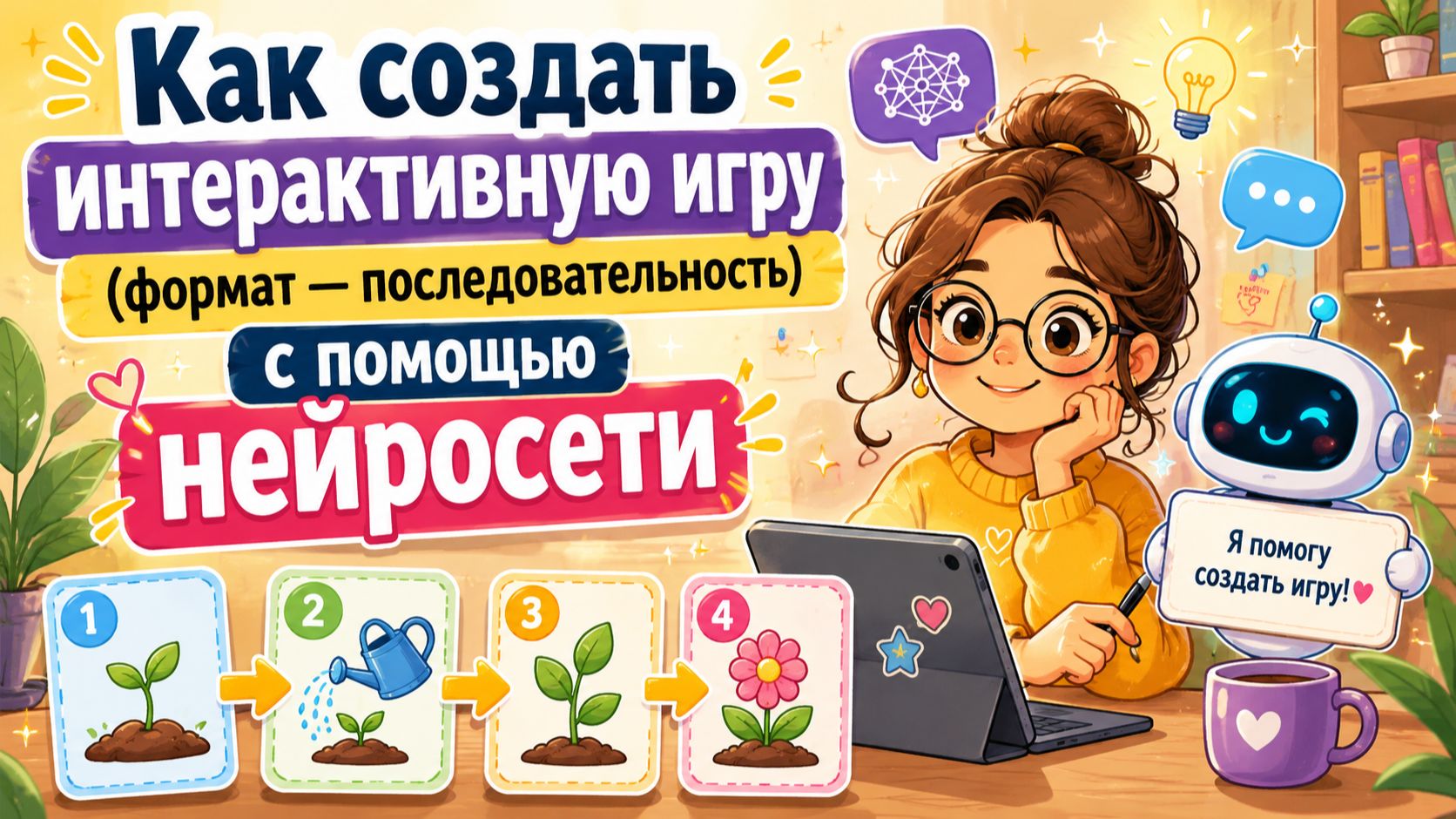 Как создать интерактивную игру (формат - последовательность) с помощью нейросети