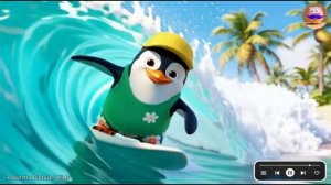🌊МУЛЬТИК-ПЕСЕНКА: ПИНГВИН НА ВОЛНЕ! 🏄🐧| Развивающие детские песенки🎶✨