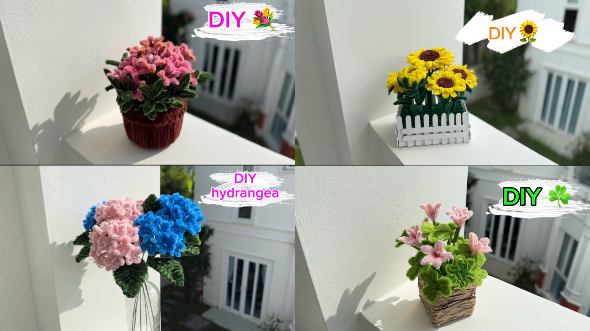 6 поделок цветов 🪻🌺🌷💐🌸🌻 из пушистой проволоки